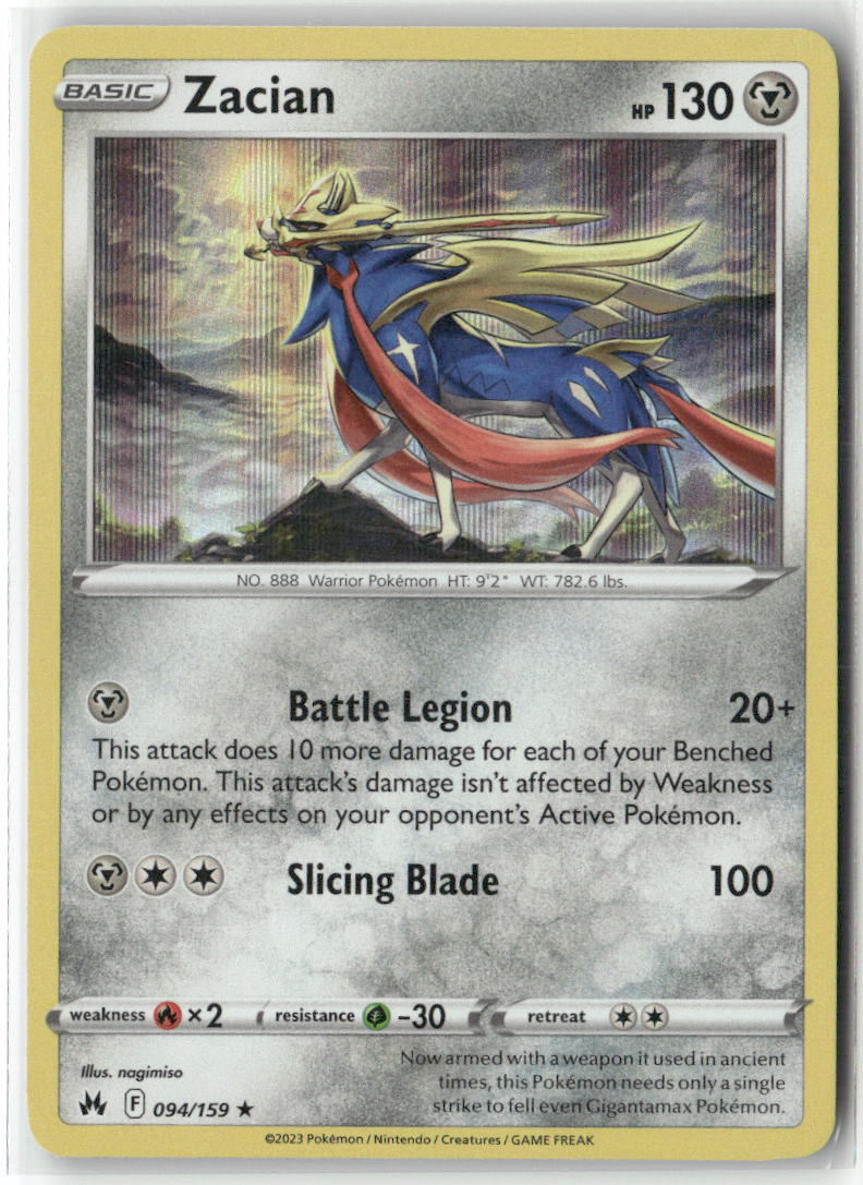 Zacian Holo Rare Crown Zenith 094/159 NM