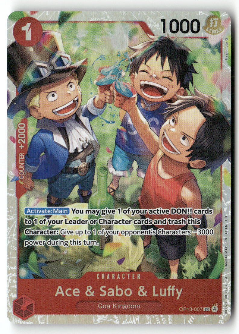 Ace & Sabo & Luffy SR Carrying On His Will OP13-007 NM