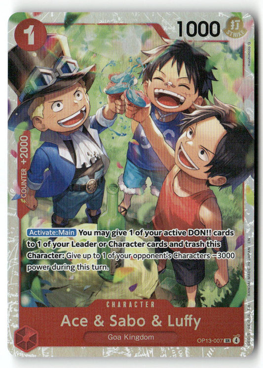 Ace & Sabo & Luffy SR Carrying On His Will OP13-007 NM
