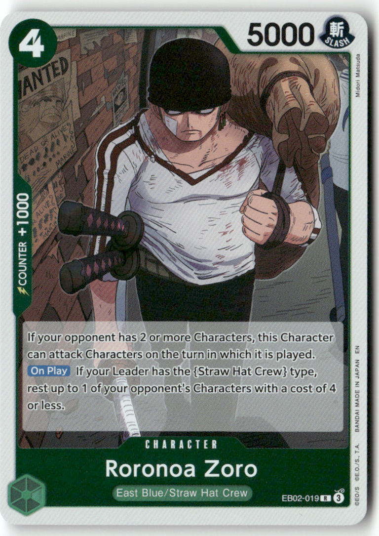 Roronoa Zoro R Extra Booster: Anime 25th Collection EB02-019 NM