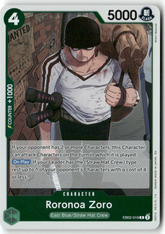 Roronoa Zoro R Extra Booster: Anime 25th Collection EB02-019 NM