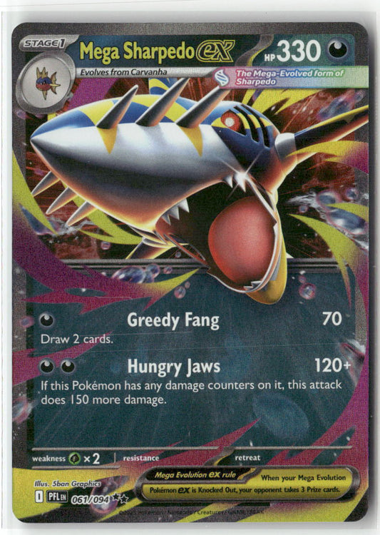 Mega Sharpedo ex Double Rare ME02: Phantasmal Flames 061/094 NM