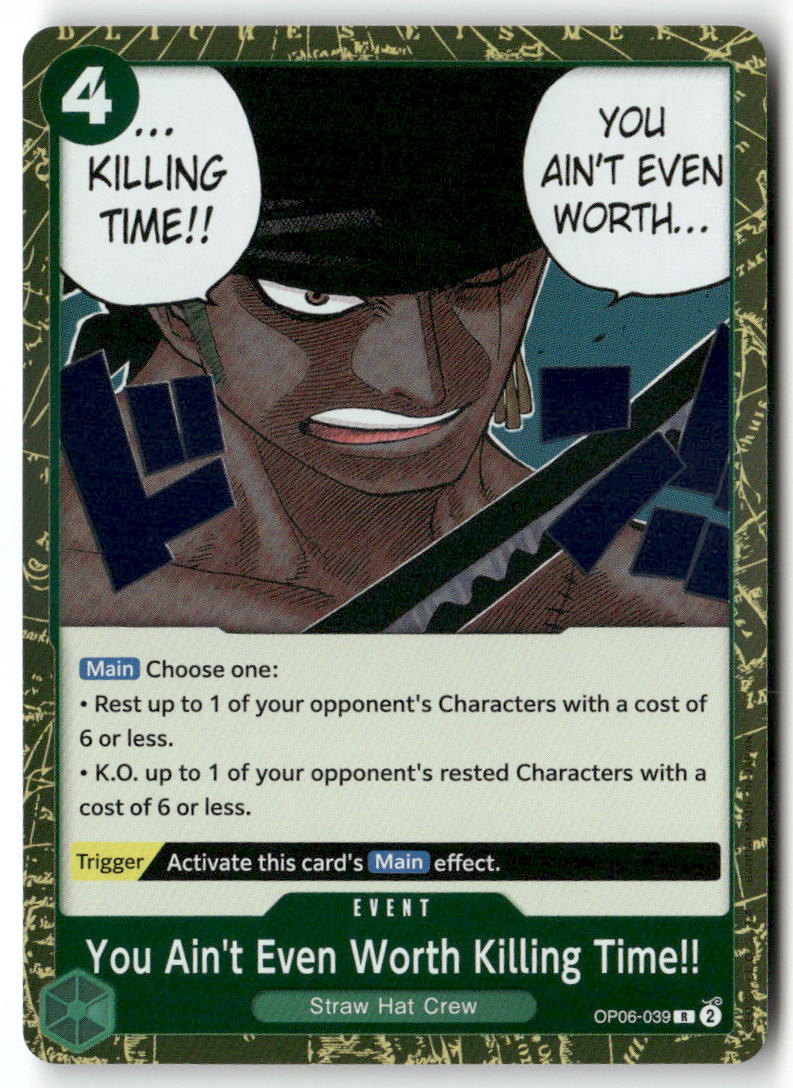 You Ain't Even Worth Killing Time!! R Wings of the Captain OP06-039 NM