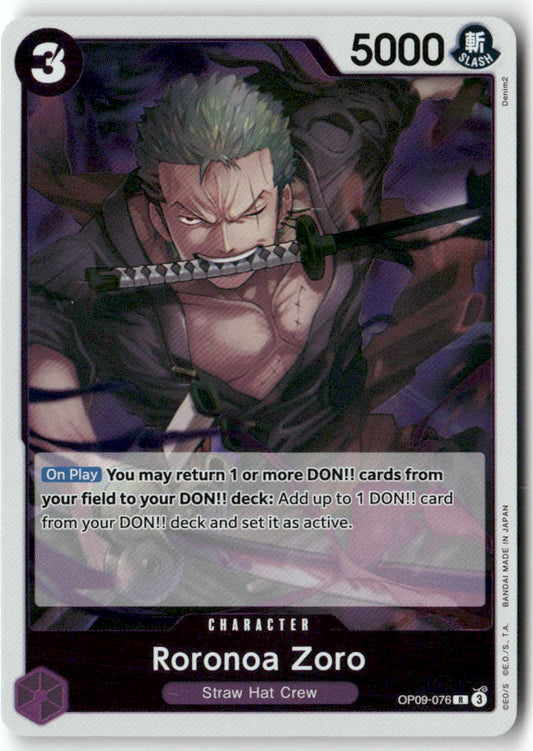 Roronoa Zoro (076) R Emperors in the New World OP09-076 NM
