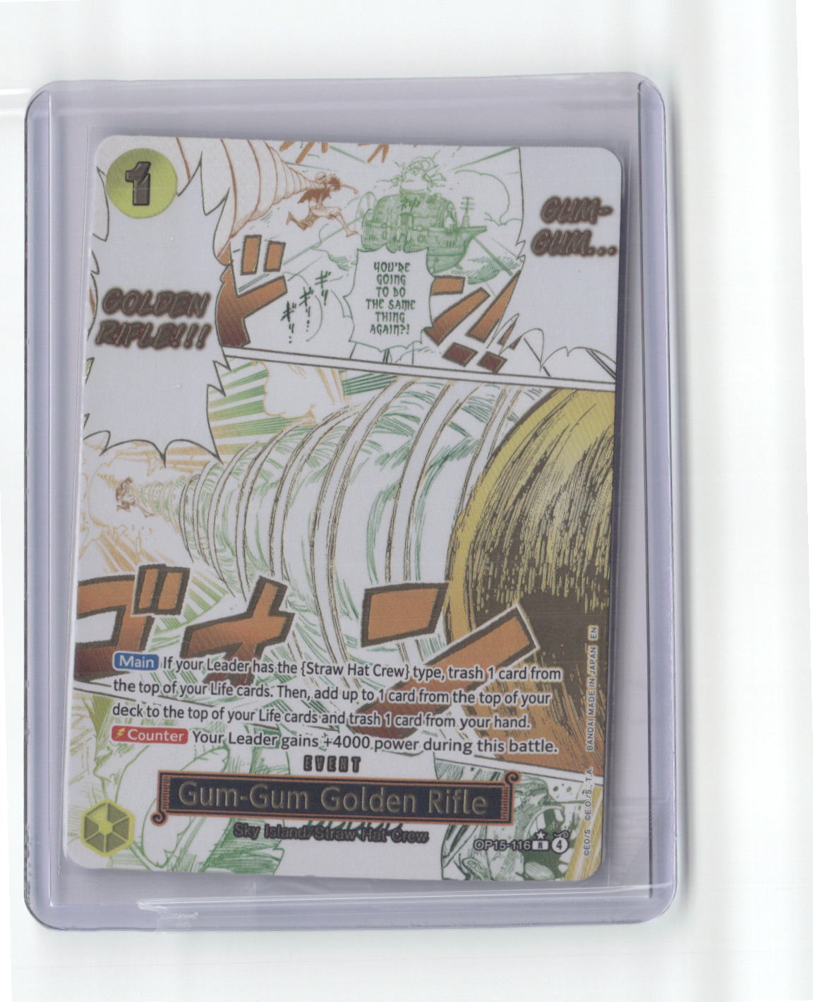 Gum-Gum Golden Rifle (Alternate Art) R Adventure on Kami's Island OP15-116 NM