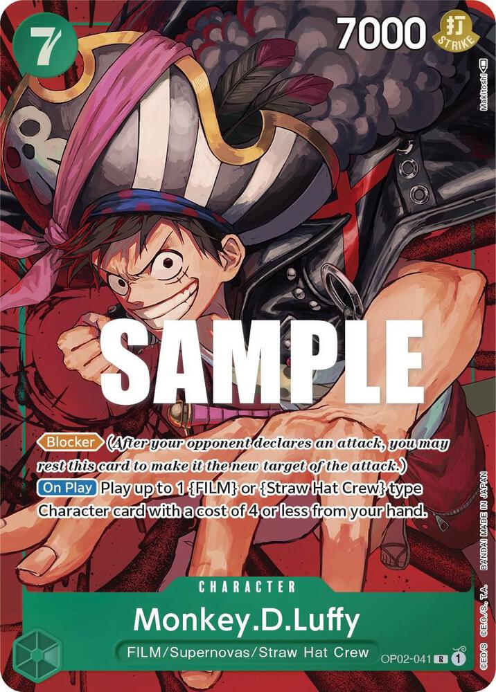 Monkey.D.Luffy (041) (Alternate Art) R Paramount War OP02-041 NM