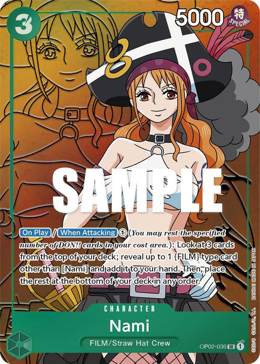 Nami (Alternate Art) SR Paramount War OP02-036 NM
