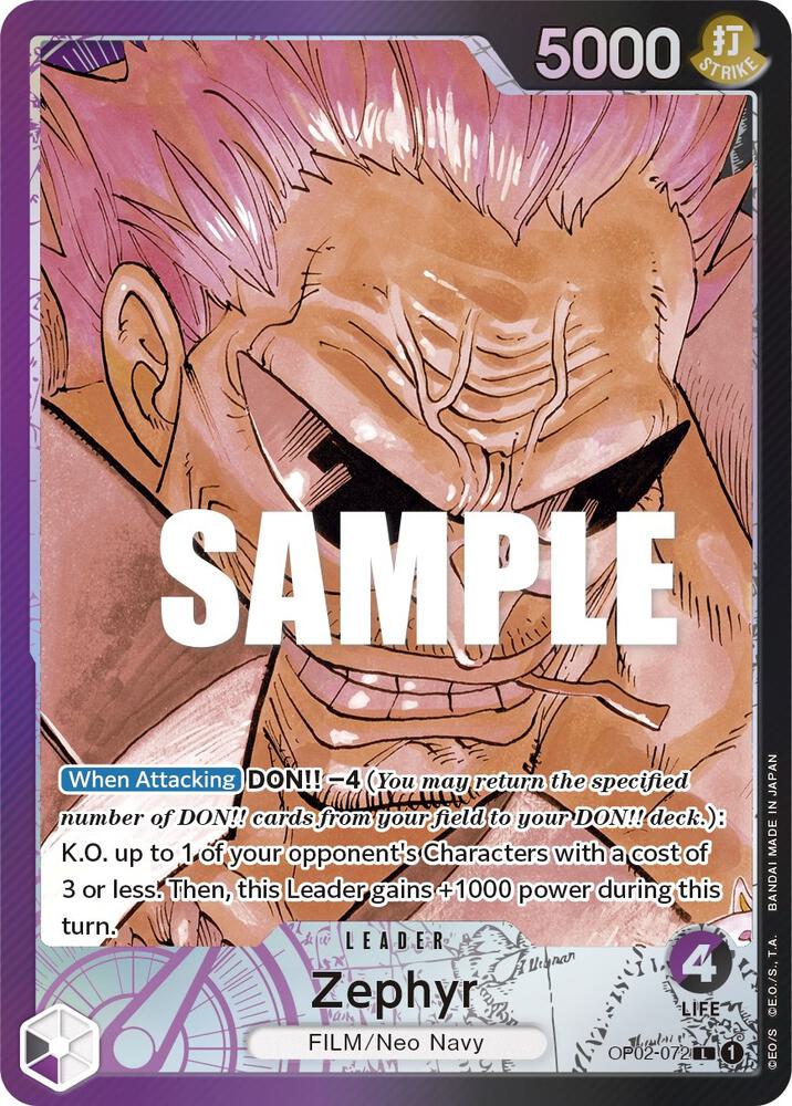 Zephyr (Alternate Art) L Paramount War OP02-072 NM