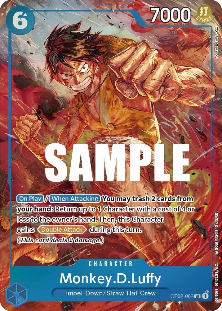 Monkey.D.Luffy (062) (Alternate Art) SR Paramount War OP02-062 NM