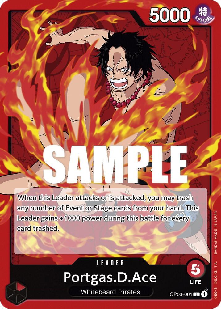 Portgas.D.Ace L Pillars of Strength OP03-001 NM
