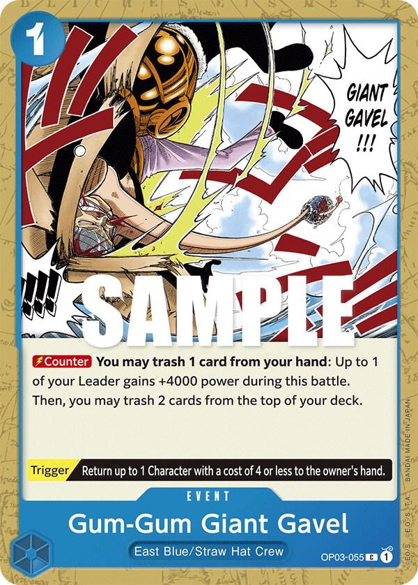 Gum-Gum Giant Gavel C Pillars of Strength OP03-055 NM