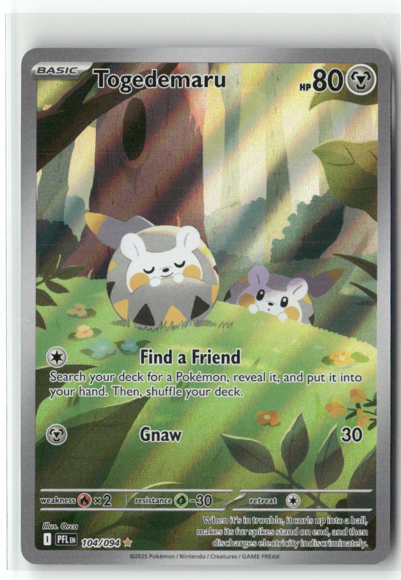 Togedemaru Illustration Rare ME02: Phantasmal Flames 104/094 NM