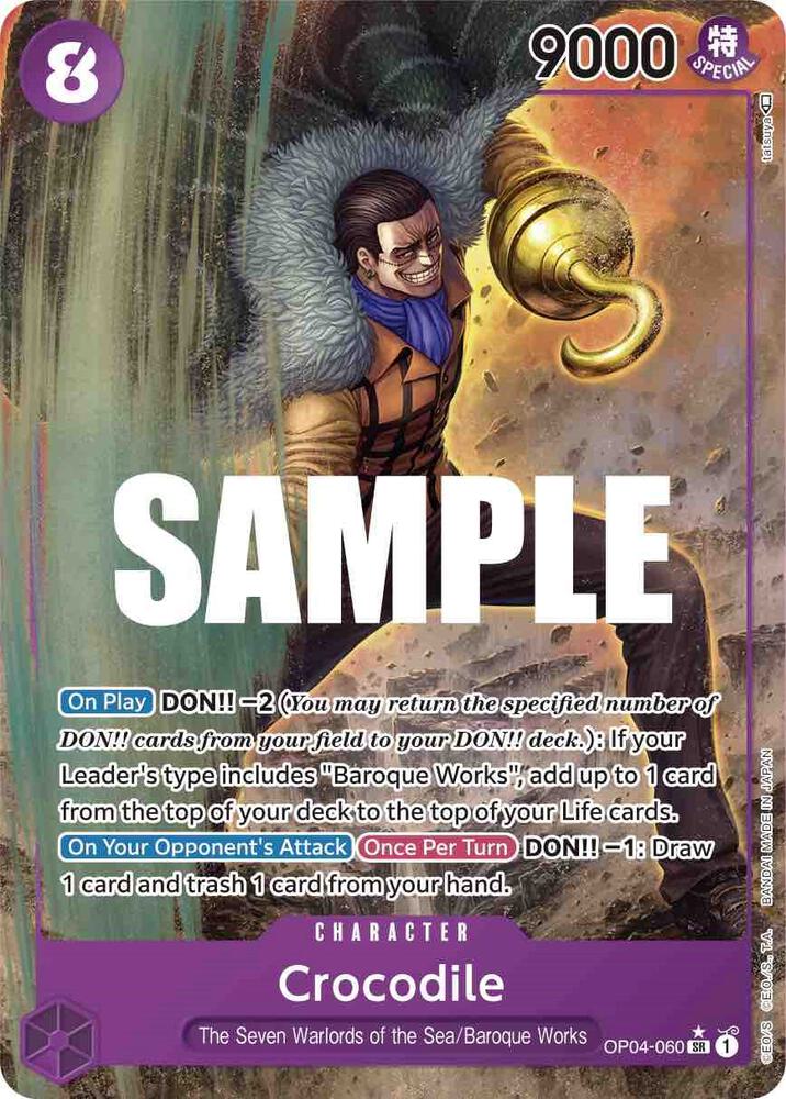 Crocodile (060) (Alternate Art) SR Kingdoms of Intrigue OP04-060 NM
