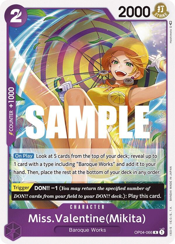 Miss.Valentine(Mikita) R Kingdoms of Intrigue OP04-066 NM