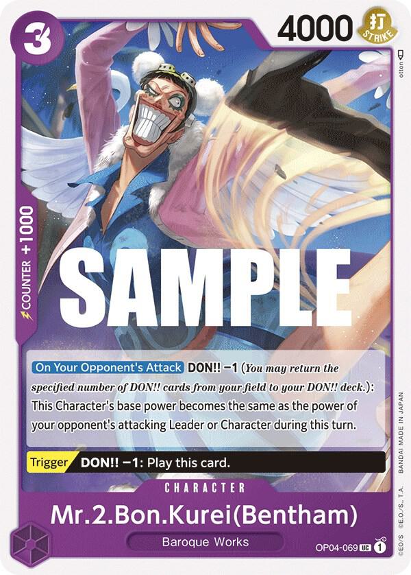 Mr.2.Bon.Kurei (Bentham) UC Kingdoms of Intrigue OP04-069 NM