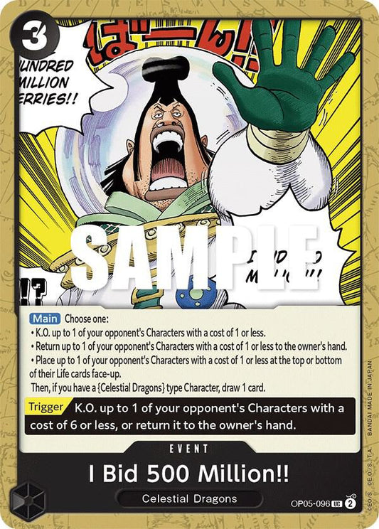 I Bid 500 Million!! UC Awakening of the New Era OP05-096 NM