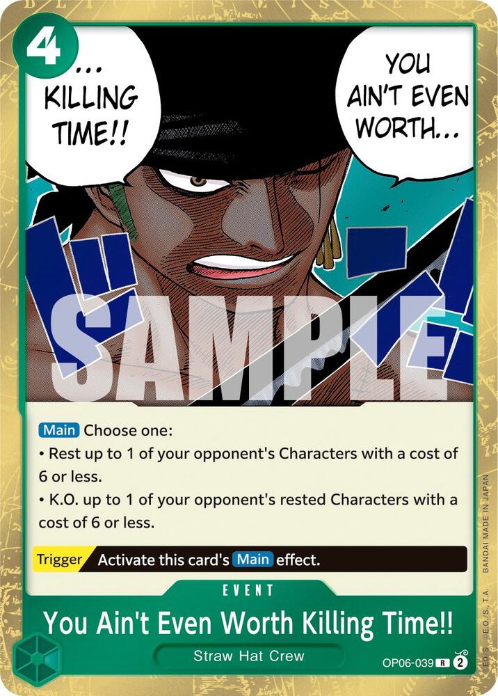 You Ain't Even Worth Killing Time!! R Wings of the Captain OP06-039 NM