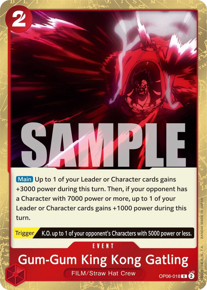 Gum-Gum King Kong Gatling R Wings of the Captain OP06-018 NM