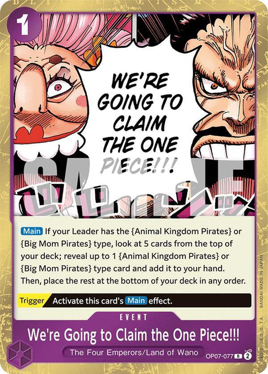 We're Going to Claim the One Piece!!! R 500 Years in the Future OP07-077 NM