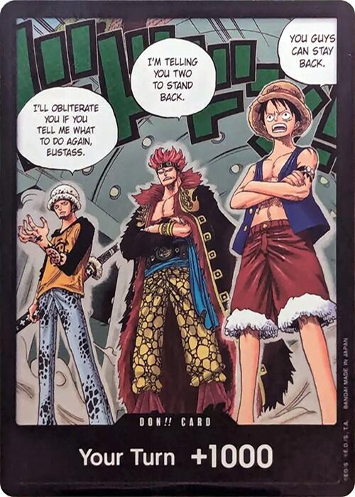 DON!! Card (Trafalgar Law, Eustass Kid and Monkey.D.Luffy) (Double Pack Set Vol. 4) DON!! 500 Years in the Future NM