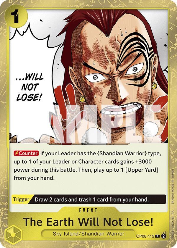 The Earth Will Not Lose! R Two Legends OP08-115 NM