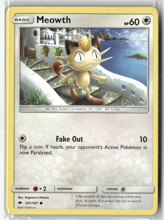 Meowth Common SM - Burning Shadows 101/147 NM