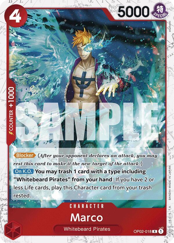 Marco (Jolly Roger Foil) R Premium Booster -The Best- OP02-018 NM
