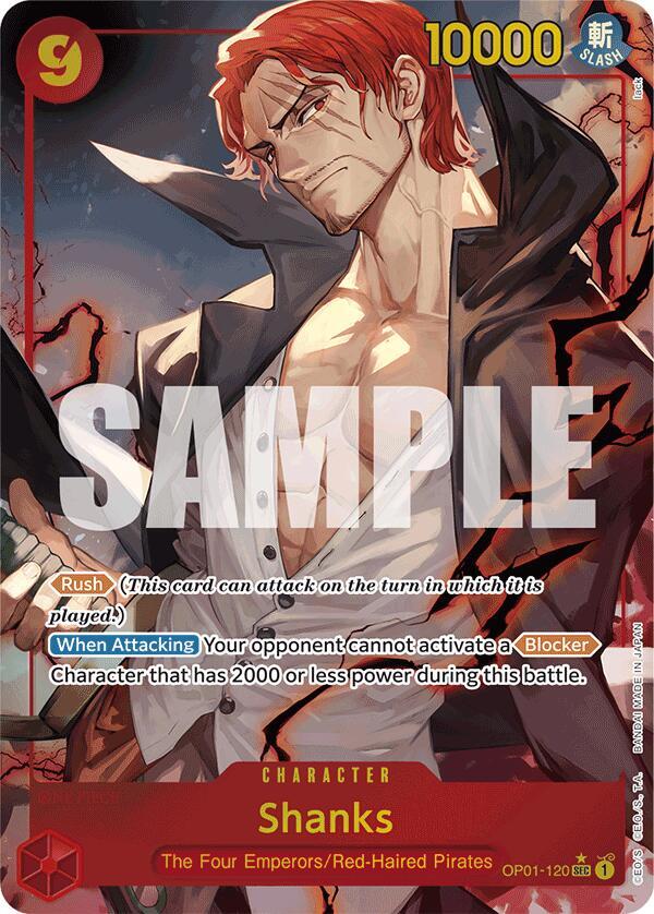 Shanks (OP01-120) (Alternate Art) SEC Premium Booster -The Best- OP01-120 NM