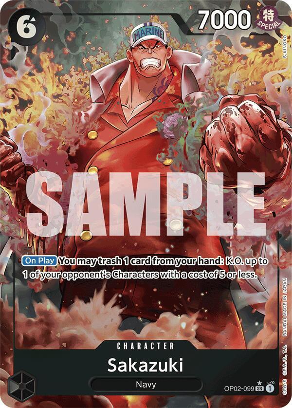 Sakazuki (Alternate Art) SR Premium Booster -The Best- OP02-099 NM