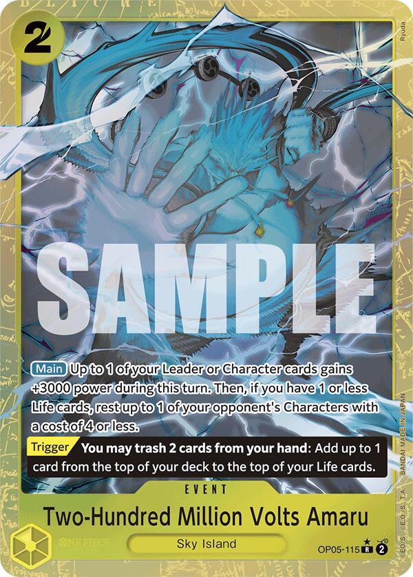 Two-Hundred Million Volts Amaru (Alternate Art) R Premium Booster -The Best- OP05-115 NM