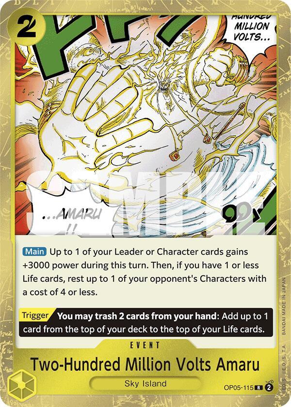 Two-Hundred Million Volts Amaru (Jolly Roger Foil) R Premium Booster -The Best- OP05-115 NM