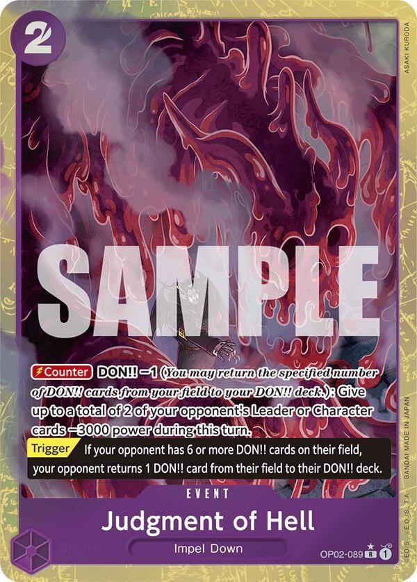 Judgment of Hell (Alternate Art) R Premium Booster -The Best- OP02-089 NM