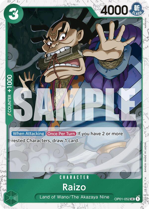 Raizo (Jolly Roger Foil) UC Premium Booster -The Best- OP01-052 NM
