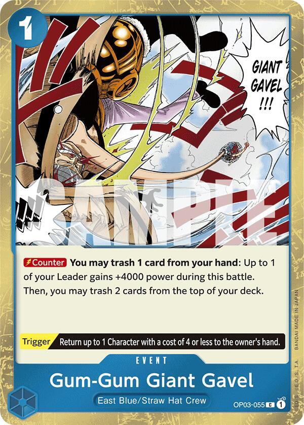 Gum-Gum Giant Gavel (Jolly Roger Foil) C Premium Booster -The Best- OP03-055 NM