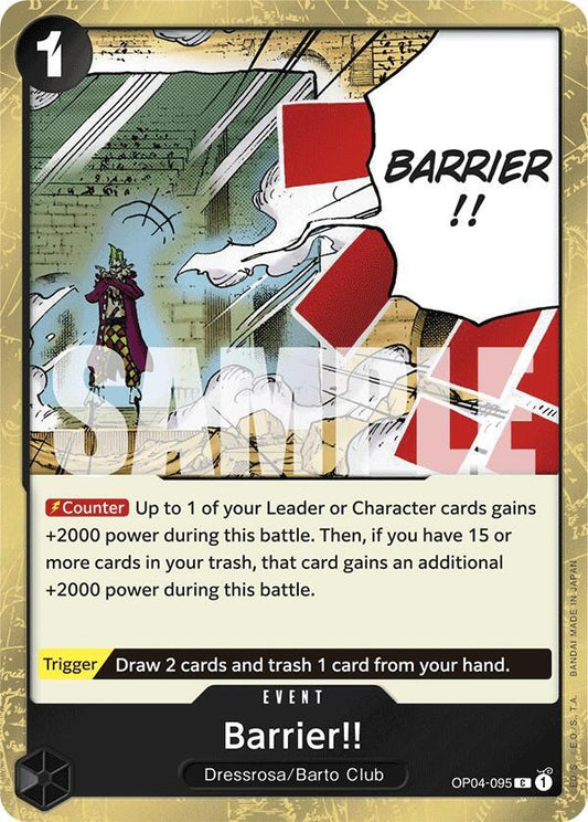 Barrier!! (Jolly Roger Foil) C Premium Booster -The Best- OP04-095 NM