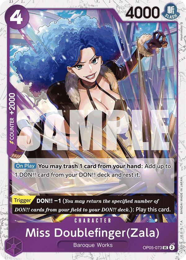 Miss Doublefinger(Zala) (Jolly Roger Foil) UC Premium Booster -The Best- OP05-073 NM