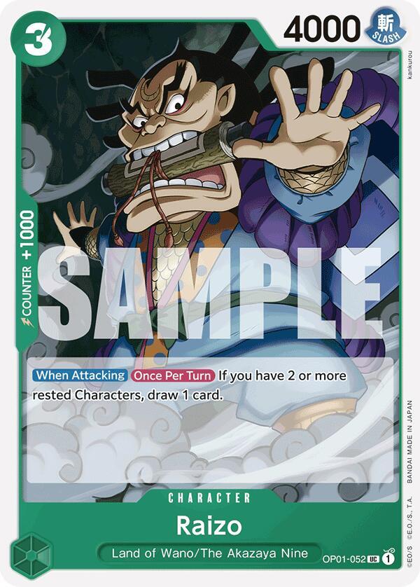 Raizo (Reprint) UC Premium Booster -The Best- OP01-052 NM