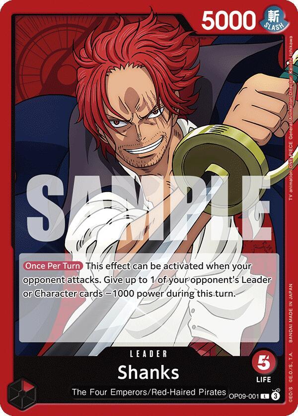 Shanks (001) L Emperors in the New World OP09-001 NM