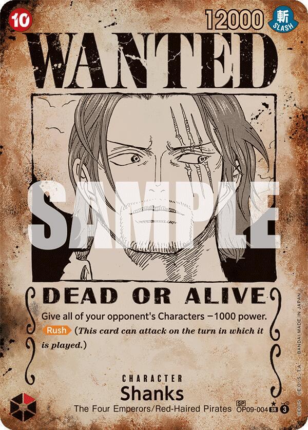 Shanks (004) (Wanted Poster) SR Emperors in the New World OP09-004 NM