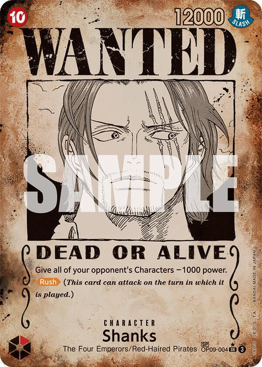 Shanks (004) (Wanted Poster) SR Emperors in the New World OP09-004 NM