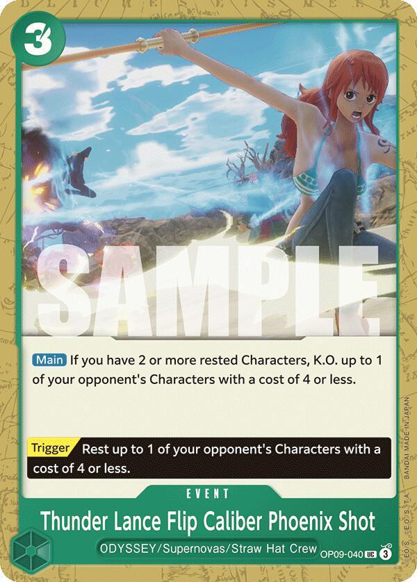 Thunder Lance Flip Caliber Phoenix Shot UC Emperors in the New World OP09-040 NM
