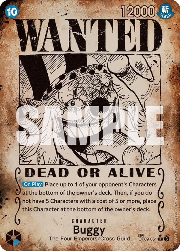 Buggy (051) (Wanted Poster) R Emperors in the New World OP09-051 NM
