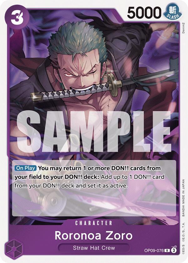 Roronoa Zoro (076) R Emperors in the New World OP09-076 NM