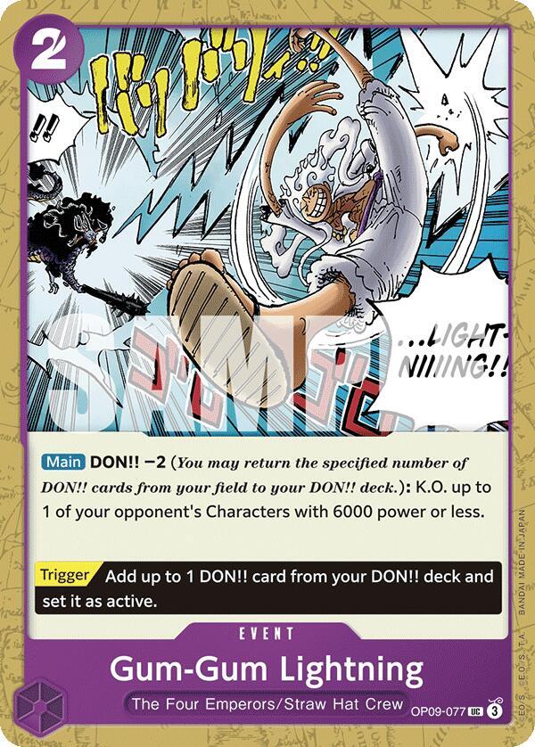 Gum-Gum Lightning UC Emperors in the New World OP09-077 NM