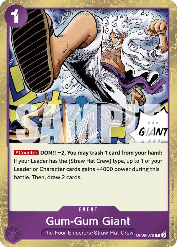 Gum-Gum Giant R Emperors in the New World OP09-078 NM