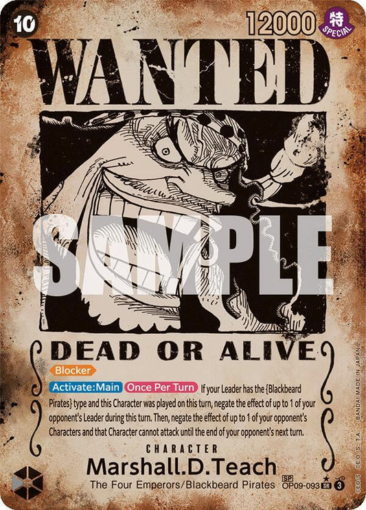 Marshall.D.Teach (093) (Wanted Poster) SR Emperors in the New World OP09-093 NM