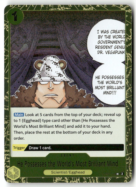 He Possesses the World's Most Brilliant Mind (Pirate Foil) UC Premium Booster -The Best- Vol. 2 OP07-114 NM