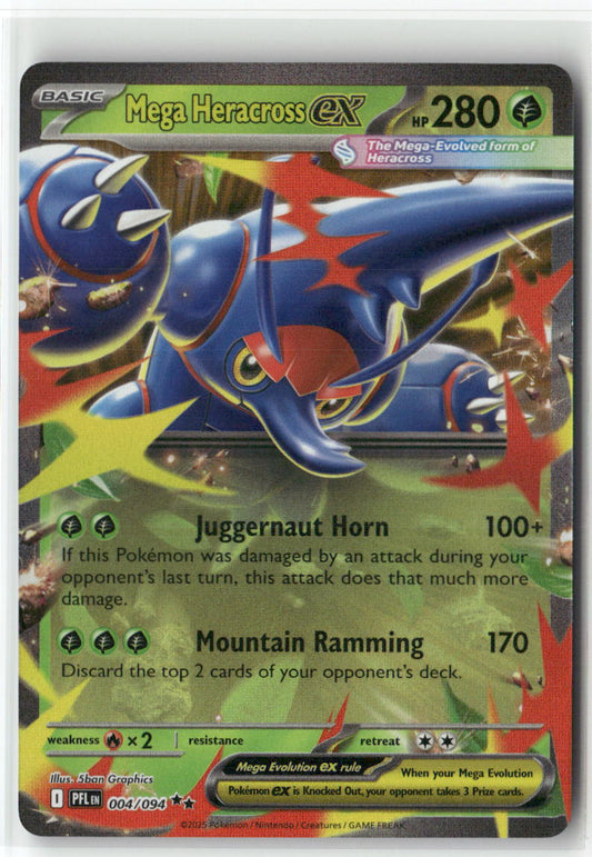 Mega Heracross ex Double Rare ME02: Phantasmal Flames 004/094 NM