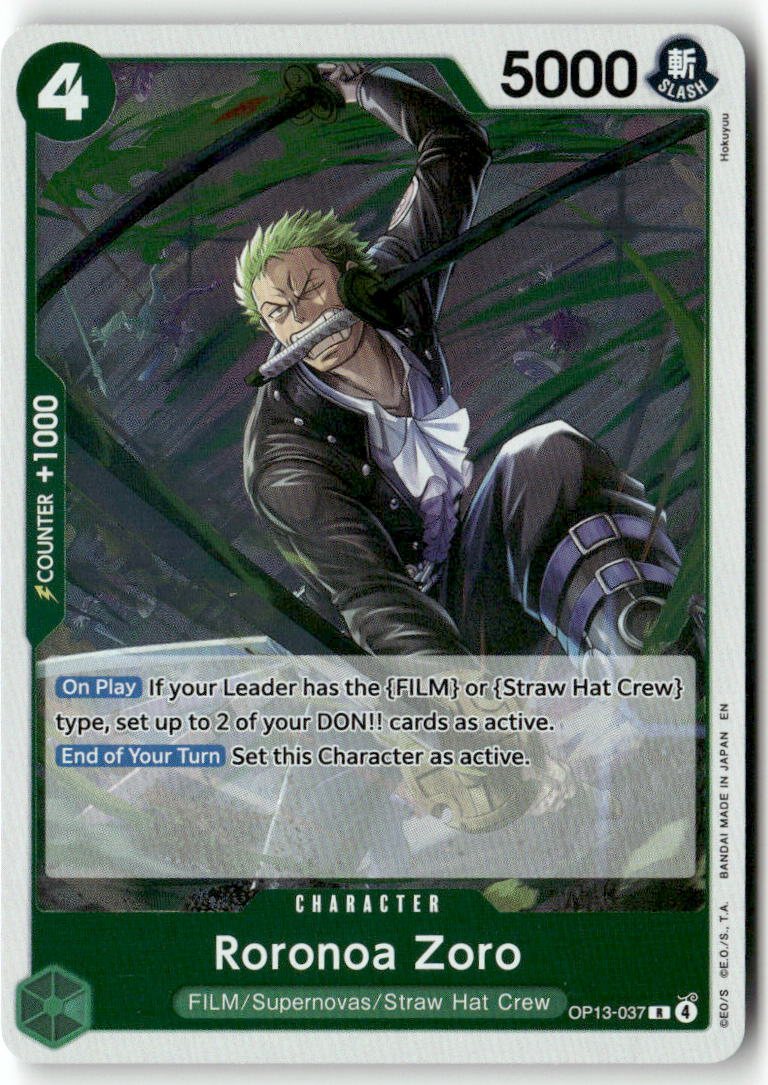 Roronoa Zoro R Carrying On His Will OP13-037 NM