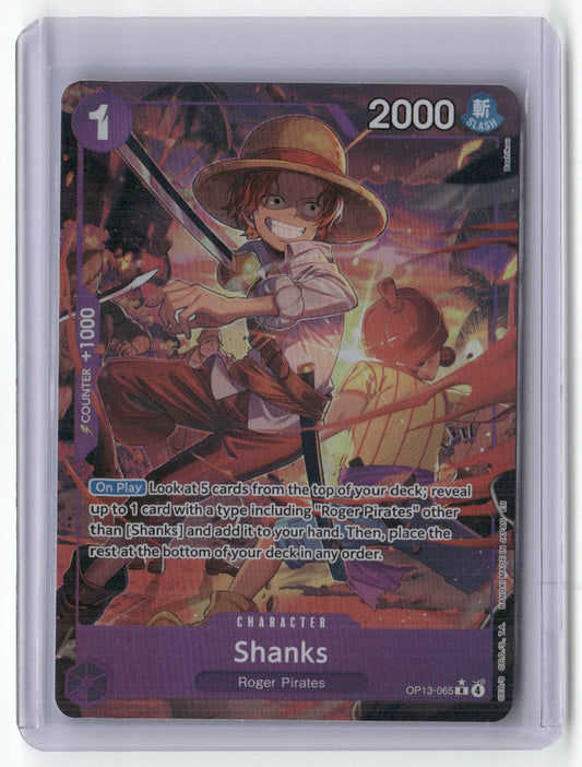 Shanks (065) (Alternate Art) R Carrying On His Will OP13-065 NM